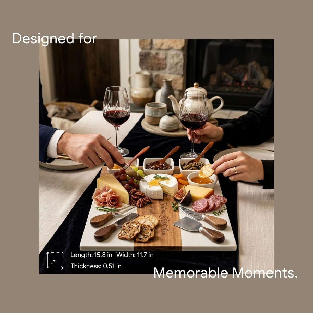 Charcuterie Boards Gift Set - Acacia Wood Cheese Board Set Charcuterie Tray & Serving Platter for Hosting & Entertaining, Bridal Shower Gifts for Women, Gifts for Home, Wedding & Birthday