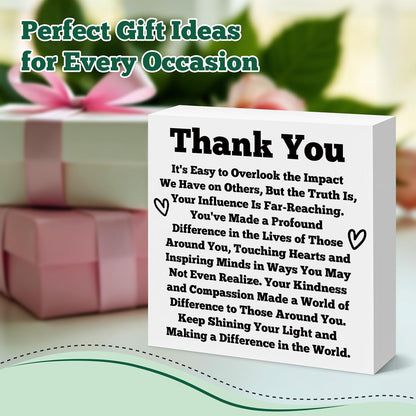 Thank You Gifts for Women Men Wooden Box Sign Coworkers Employees Friends Appreciation Gift Team Appreciation Gifts Wooden Decor Sign Inspirational Gift for Boss Leader Mentor Christmas Retirement