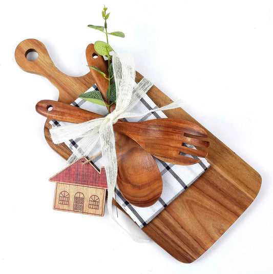 Wooden Serving Board Gift Set with Utensils