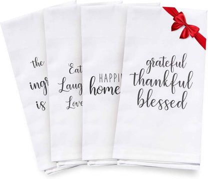 Cotton Kitchen Towel Decorative Set - Funny Hand, Dish or Tea Towels for Any Decor, Gift for Housewarming, Hostess, Christmas, Mothers Day, Birthday