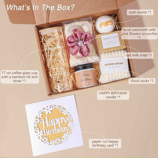 Birthday Gifts for Women, Happy Birthday Gift Box Set for Woman | Unique Birthday Gift for Mom, Funny Gift Ideas, Gift Basket for Sister Wife Best Friends Daughter Coworkers Aunt Teacher