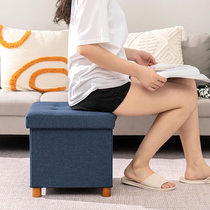 30-Inch Linen Storage Ottoman - Field & Blessing