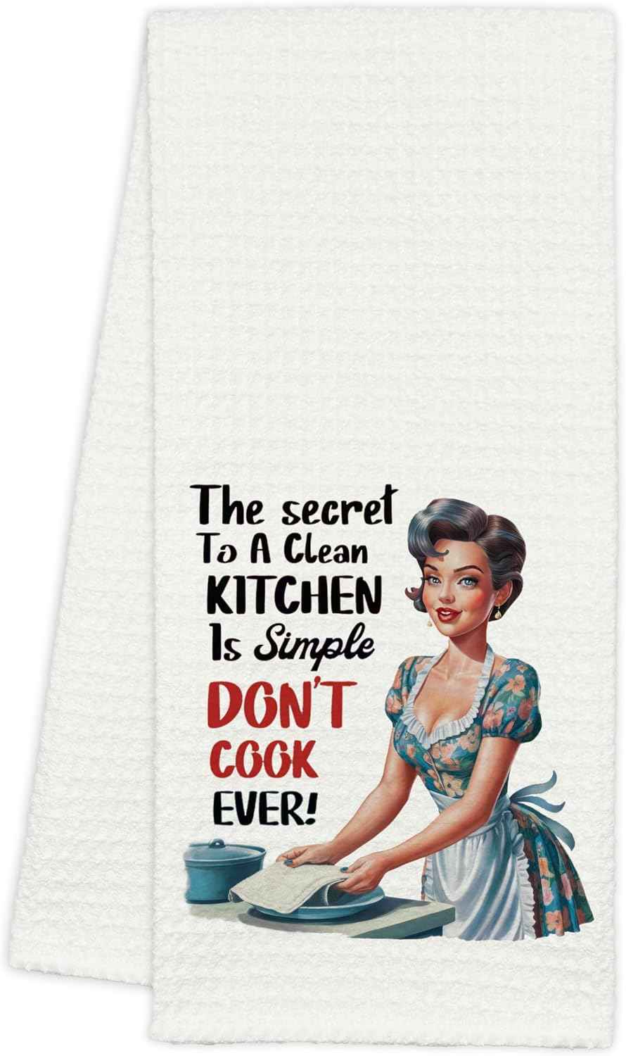 Funny Kitchen Towel, Funny Dish Towels for Kitchen, Flour Sack Tea Towels, Hostess Gifts for Women, Christmas, Birthday, Housewarming Present Home Decoration Kitchen Towel