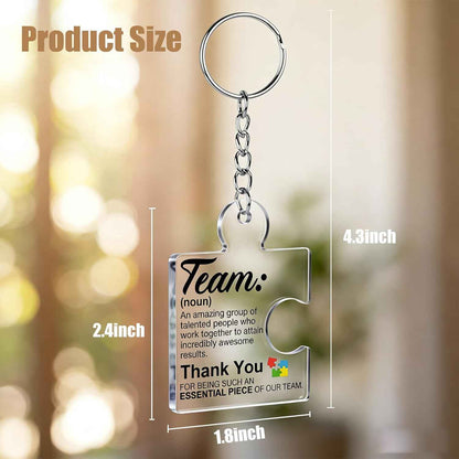 12Pack Employee Appreciation Gifts Bulk Acrylic Keychain | Team Gifts for Employees Coworkers, Thank You Essential Puzzle Piece Office Decor for Coworker Employee Staff