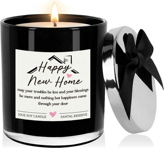 House Warming Gifts New Home, New Home Gifts, Housewarming Gift for Women | 10 Oz Santal Reserve Scented Candle, High End New Apartment Gifts for Women Men Friend First Closing Presents for Home Buyers