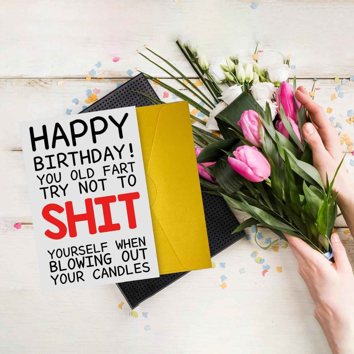 COLINHELIN Funny Birthday Cards For Women Men, Rude Birthday Card Gift for Nan Grandad Mom Dad, 50th 60th 70th 80th Birthday Card for Him Her, Happy Birthday Card Dad Mom