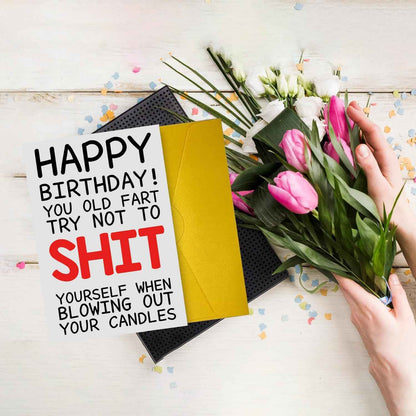 COLINHELIN Funny Birthday Cards For Women Men, Rude Birthday Card Gift for Nan Grandad Mom Dad, 50th 60th 70th 80th Birthday Card for Him Her, Happy Birthday Card Dad Mom