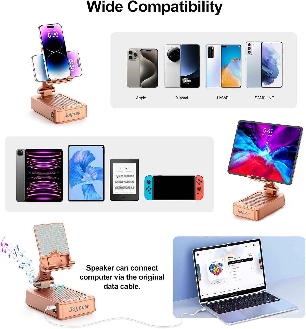 Gifts for Women Girls, Bluetooth Speaker Phone Stand with Charging Function
