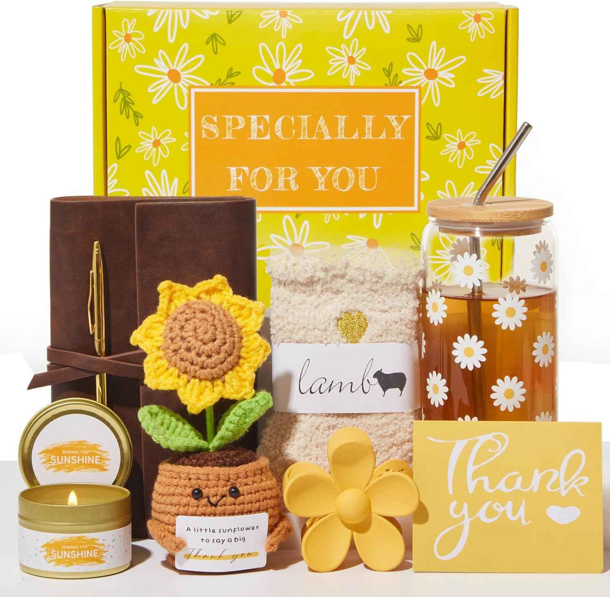 OHATOS Thank You Gifts for Women-8 Pcs Teacher Appreciation Gifts, Employee Appreciation Gift Basket for Mom Friends Boss Coworkers Employees Teacher Nurse Secretary Mentor Leader with Thank You Cards