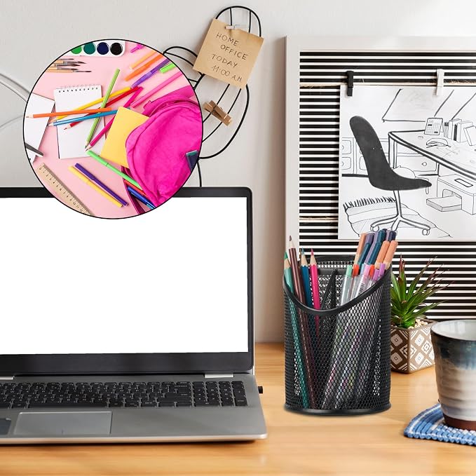 Two-Pack Three-Compartment Mesh Pen Holders - Field & Blessing