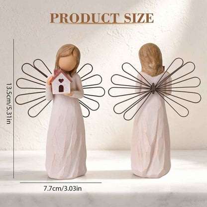 Cuayaes Housewarming Gifts New Home Guardian Angel Figurines for Women | Ideas House Warming Gifts for New Homeowner, Friend, First Time Home Buyers Presents, Housewarming Decorations Essentials