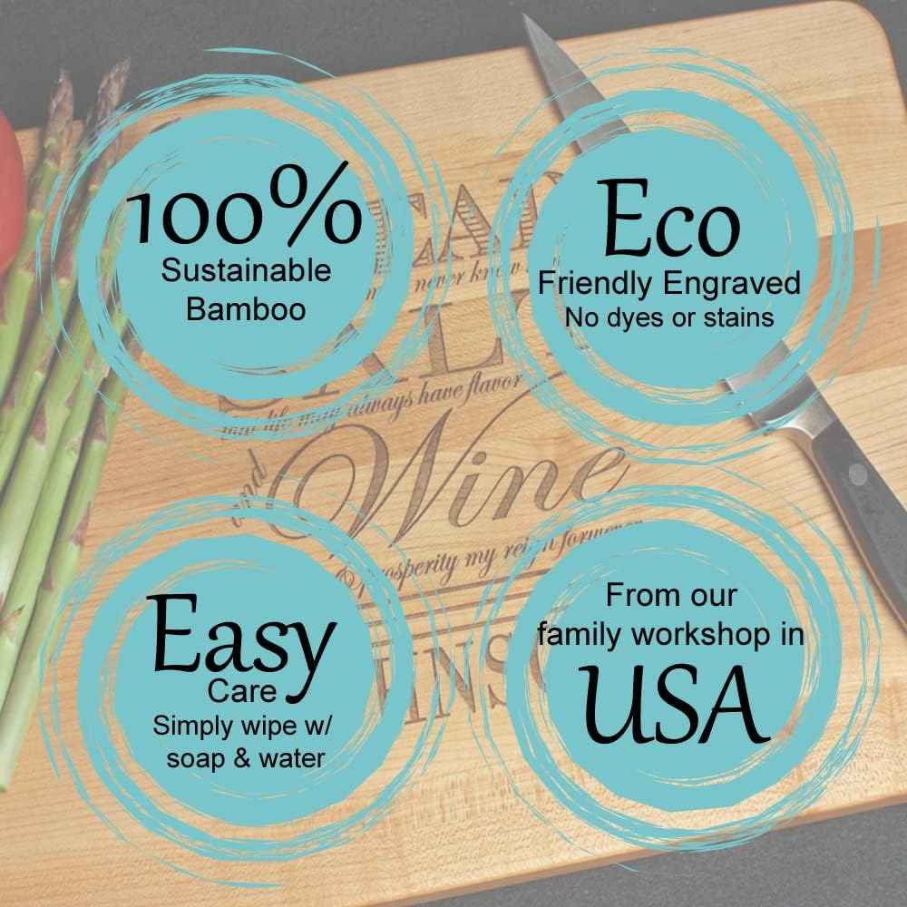 Bread Salt Wine Houswearming Poem Quote Engraved Wood Cutting Board and Charcuterie Display from It's a Wonderful Life Realtor Closing or Gift Basket Idea Small 8.5 x 11"