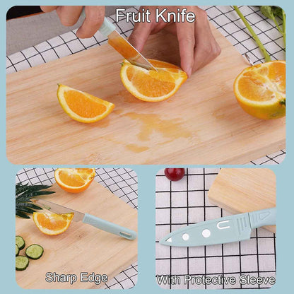 Magicorange Travel Cutting Board Set, 4 Pcs Portable Mini Camping Knife Set