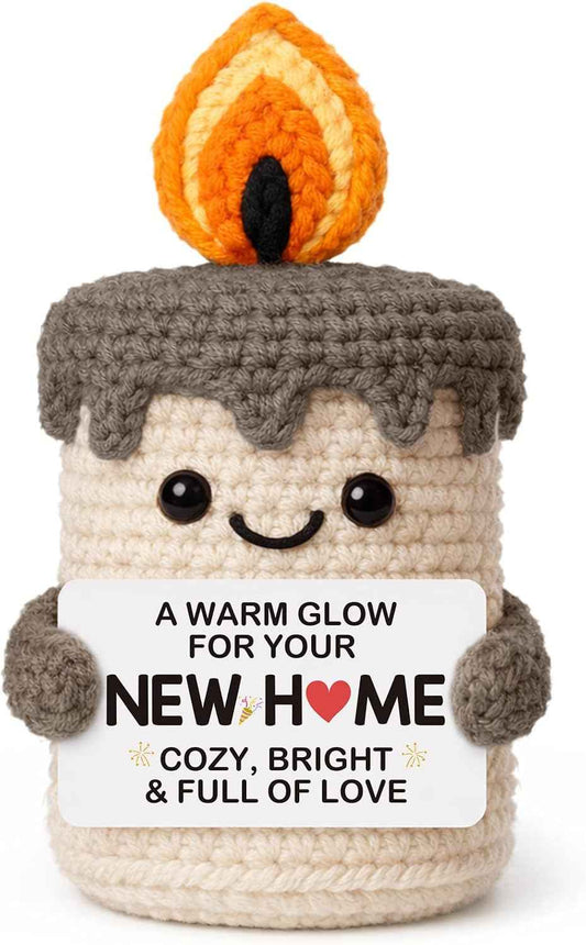 YUEYUQIU Funny House Warming Gifts New Home, Handmade Crochet Candle Decor | Funny Housewarming Gifts for Women Men, Ideas New Home Presents for Friends Couple New Homeowner, First Apartment Essentials