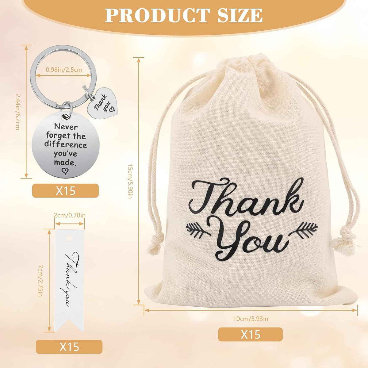 NICEMOVIC 45 Pcs Employee Thank You Gifts Bulk, Appreciation Gifts Bulk with Drawstring Bag & Card for Coworkers Teacher