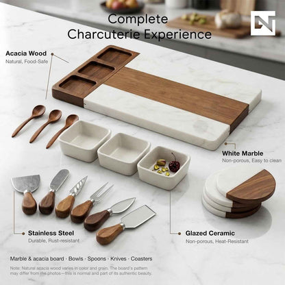 Charcuterie Boards Gift Set - Acacia Wood Cheese Board Set Charcuterie Tray & Serving Platter for Hosting & Entertaining, Bridal Shower Gifts for Women, Gifts for Home, Wedding & Birthday