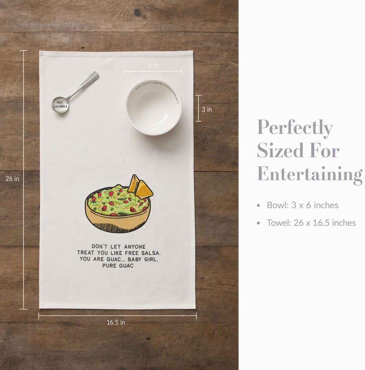 Mud Pie Guacamole Gift Box Set | Includes Circa Guacamole Bowl and Kitchen Towel