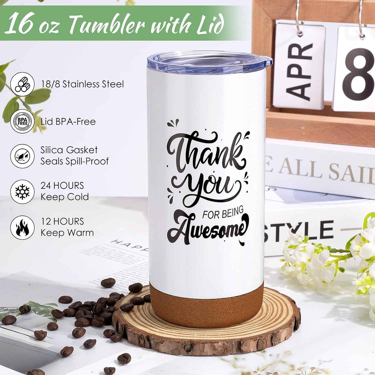 Frerdui Thank You Gifts for Women with Tumbler, Employee Appreciation Gifts, Teacher Appreciation Gift, Gift Basket for Coworker, Social Worker, Teacher, Nurse