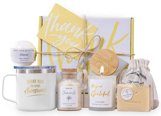 Thank You Gifts for Women Spa Thoughtful Unique Office Gift for Coworkers Nurse Friends Men Boss Employee Secretary Hostess Teacher Mom Principal Appreciation Gift Boxes Coffee Mug Holiday Gift Basket