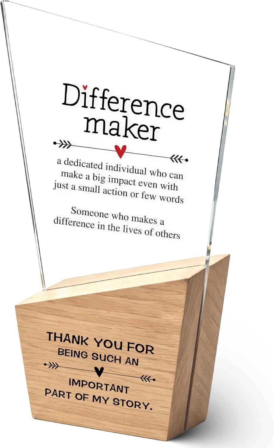 Different Maker Appreciation Gifts, Employee Acrylic Trophy With Wooden Base, Inspirational Desk Plaque Awards For Teacher Mentor Boss Coworker, Thank You Gifts For Women Men -10