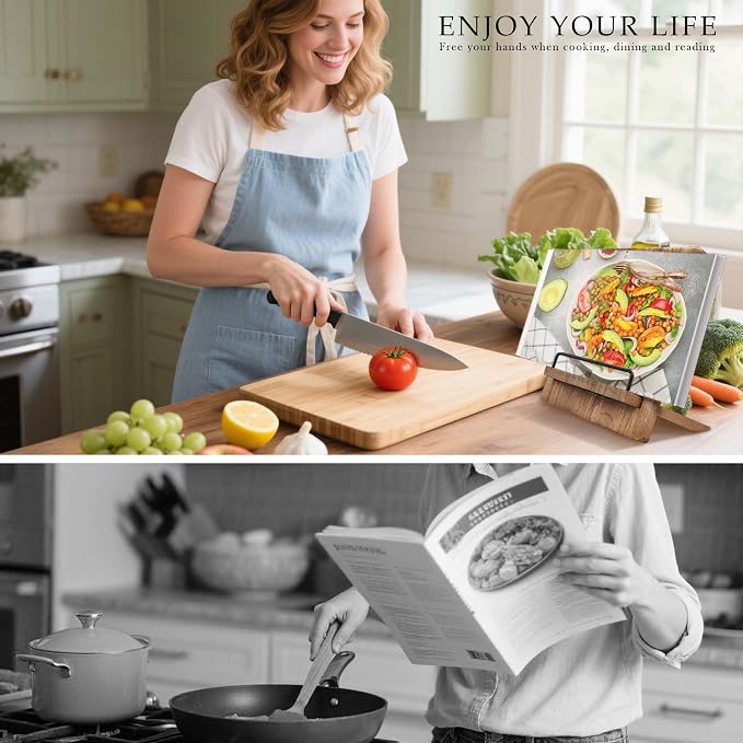 Adjustable Wood Cookbook Stand - Field & Blessing