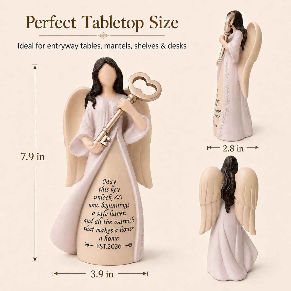 Housewarming Gifts New Home, Guardian Angel Figurines for New Apartment, House Warming Gift for Women Friend, New House Gift Ideas, Home Warming Presents, Entryway Table Decor