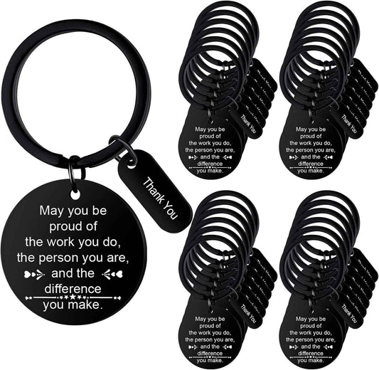 Rtteri 24 Pcs Employee Appreciation Keychain Gifts Bulk for Coworkers Thank You Gifts for Women Men Teacher Be Proud of The Work You Do Appreciation Keychains Bulk