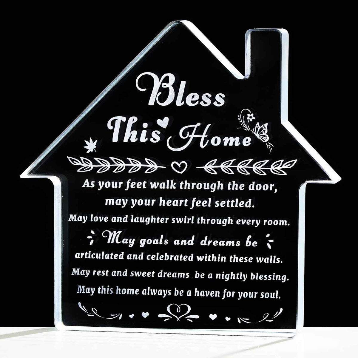 House Warming Gifts New Home Crystal Bless This Homes Plaque Best Housewarming Gift New House Ideas for Women Men Couple Friend Welcome To The Family