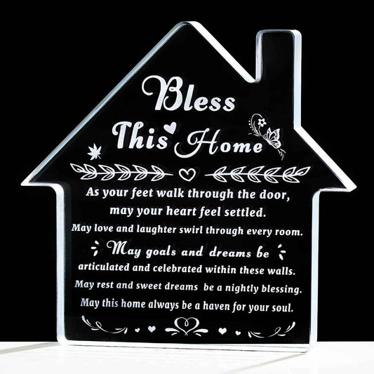 House Warming Gifts New Home Crystal Bless This Homes Plaque Best Housewarming Gift New House Ideas for Women Men Couple Friend Welcome To The Family