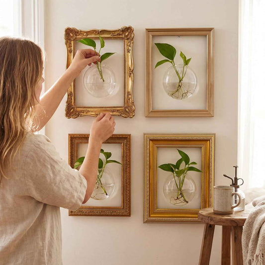 Vintage Frame Wall Propagation Vase Set, 4 Piece