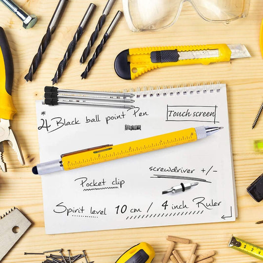 Gifts for Men, Hongred 6 in 1 Multitool Pen, Stocking Stuffers for Mens Gift for Him Husband, Father's Day for dad, Birthday for Men, Tools Cool Gadgets, Office Gift
