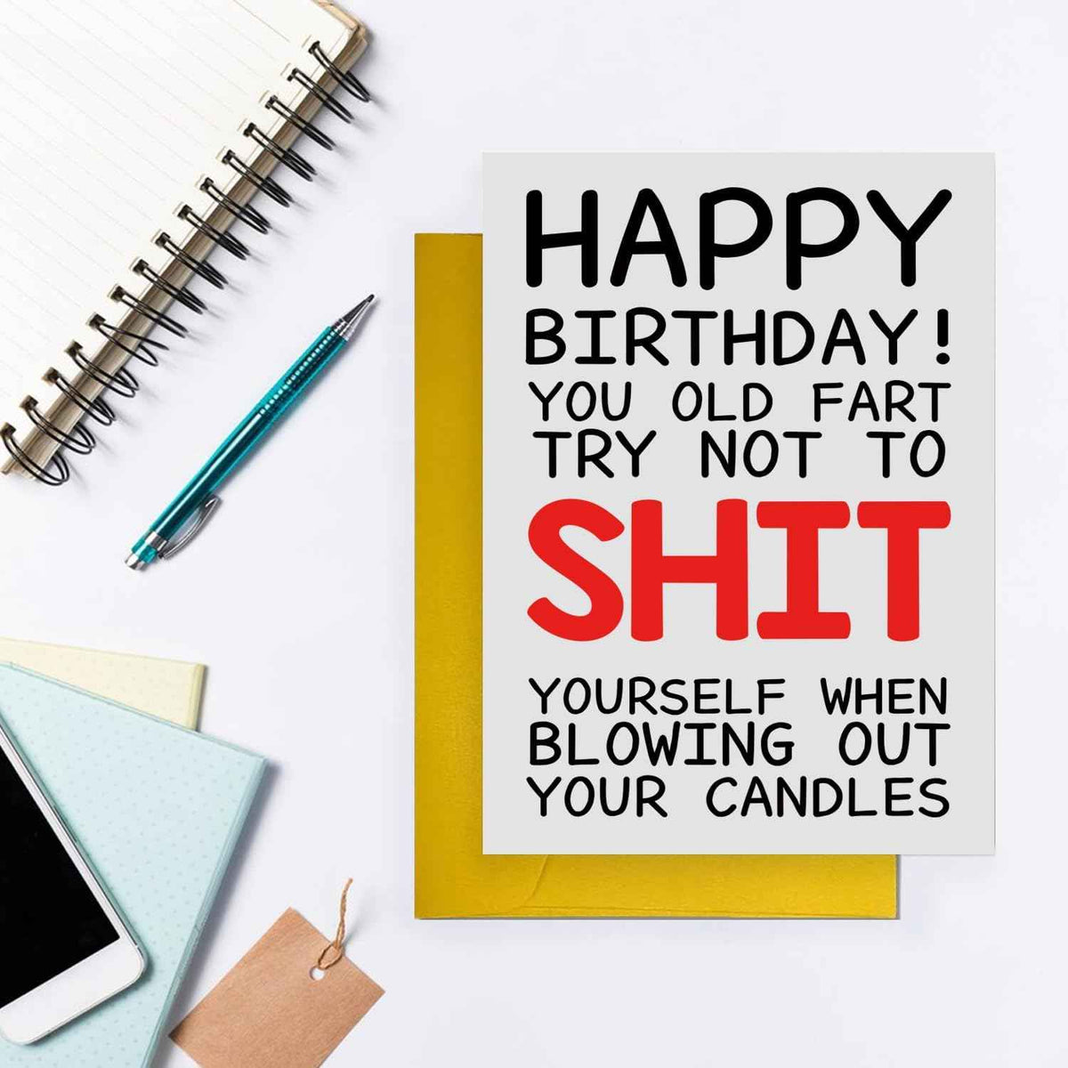 COLINHELIN Funny Birthday Cards For Women Men, Rude Birthday Card Gift for Nan Grandad Mom Dad, 50th 60th 70th 80th Birthday Card for Him Her, Happy Birthday Card Dad Mom