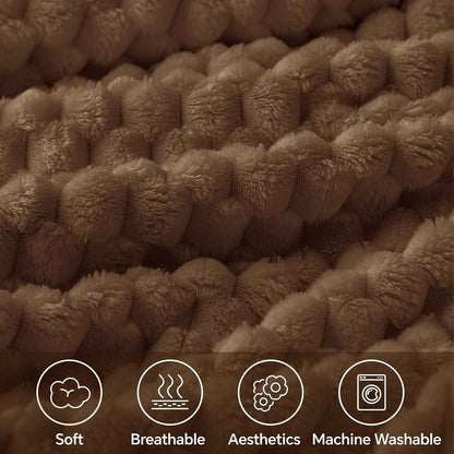 Brown Jacquard Cozy Throw Blanket