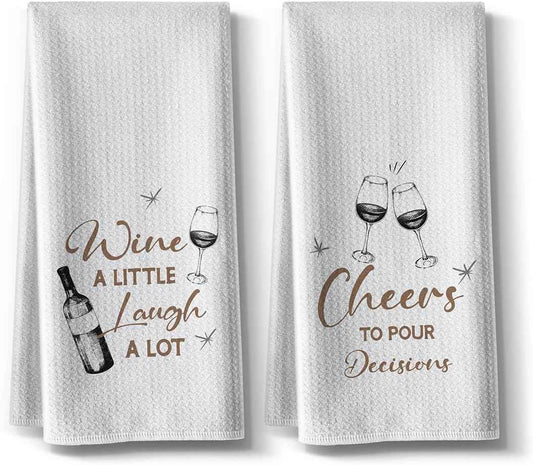 Funny Kitchen Towels,Themed Dishcloth Towels Decor,14"x26"inch,Hand Towels,Tea Towels,Gift for Lover,Hostess,Housewarming,Valentine's Day,Candlelight Dinner,2pack-Gold