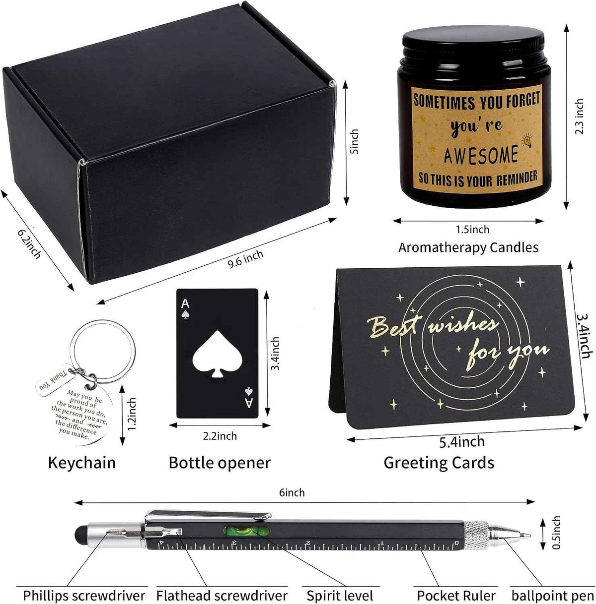 Kolewo4ever 9 Pieces Employee Appreciation Gifts for Men Christmas Gifts Thank You Gift May you Be Proud Gift for Team Coworkers Farewell Male Friend