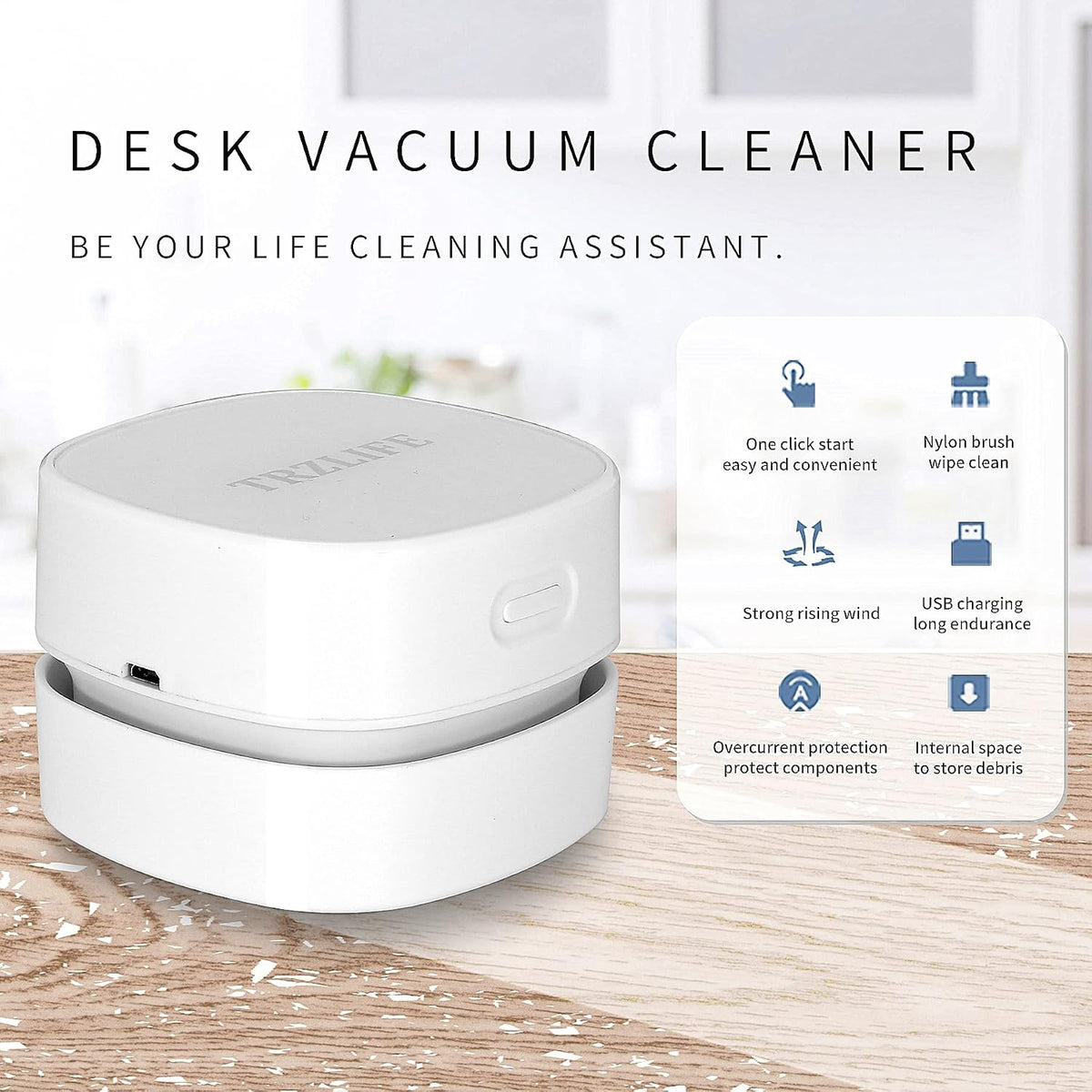 TRZLIFE USB Desk Vacuum, Office & Home Desktop Cleaner, Ideal Gift