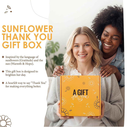 Thank You Gifts for Women, Teacher Appreciation Gifts Basket, Employee Appreciation Gift Box for Coworkers, Sunflower&Sunshine Thanks Gifts for Friends Mom Her Boss Nurse with Thanks Cards Awesome Cup