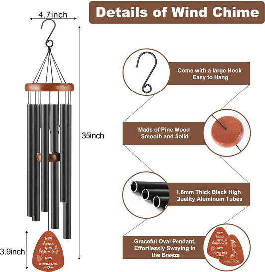 House Warming Gifts New Home, 32" Bronze Aluminum Wind Chimes, Housewarming Gift Ideas for Women Men Couples, Unique First Home Gift for New Homeowners, Outdoor Indoor Garden Patio Decor