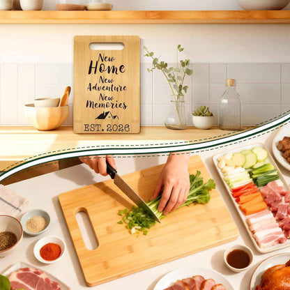 MY-ALVVAYS House Warming Gifts New Home, Perfect House Warming Gifts, New Home Gift Idea for Women Men Homeowner, New Apartment Essentials, New Home New Adventure New Memories 2026 Cutting Board