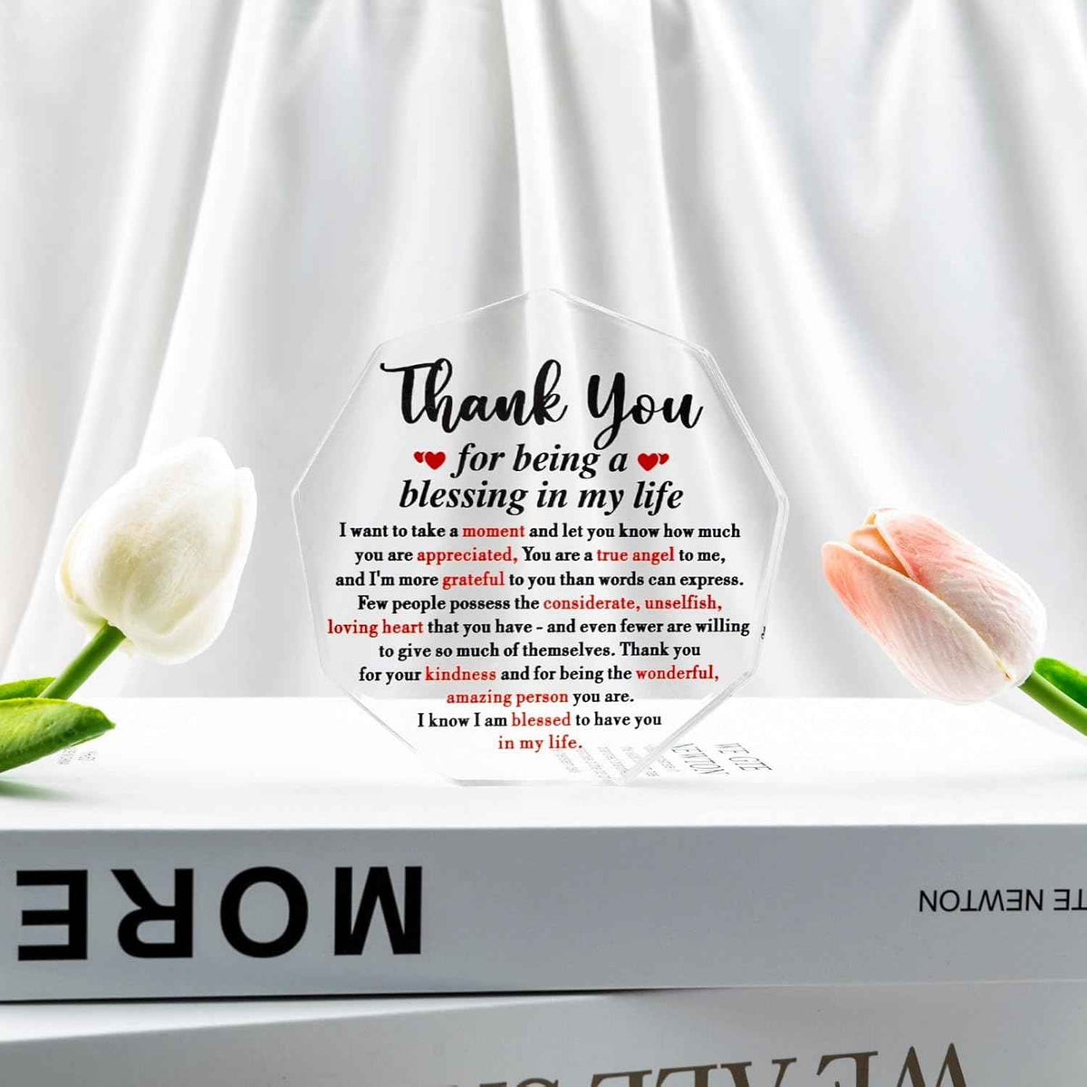 Thank You Gifts for Men Acrylic Plaque Home Office Decor | Appreciation Gift for Women Friends Coworkers Mentor Family Friend Present Ideal for Christmas Thanksgiving Day Birthday