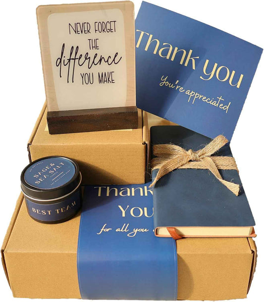felinlova Employee Appreciation Gifts, Thank You Gifts for Men Coworkers | Gift Basket for Men, Thank You Basket for Team Mentor Friends Leaders Boss, Difference Maker Gift Box