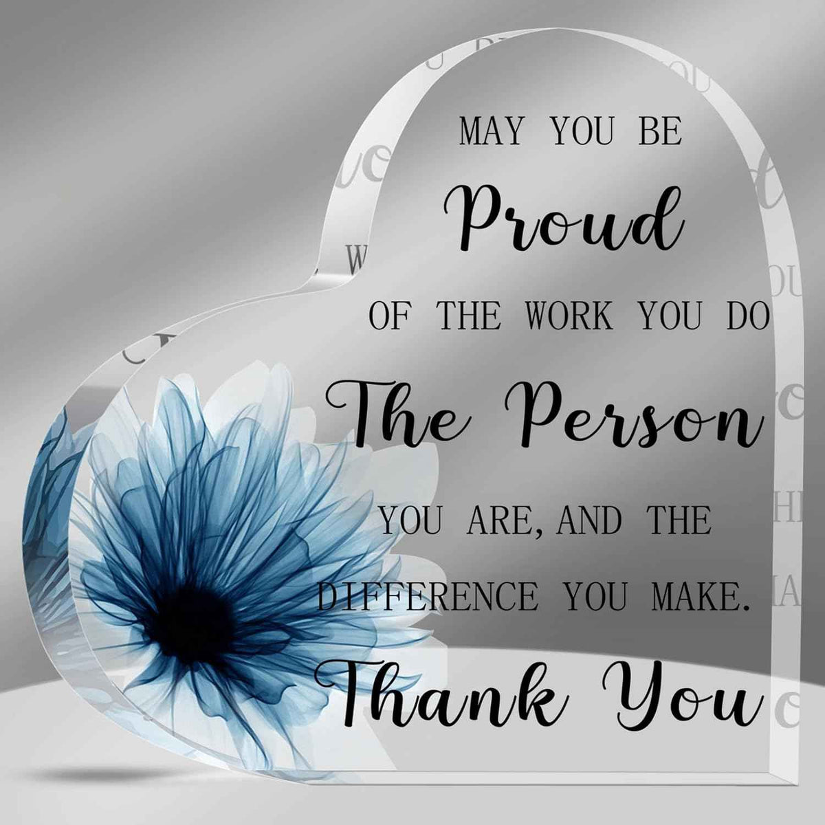 Yookeer Thank You Gifts for Coworkers Acrylic Plaque Decor, Love Style | Appreciation Gift for Employees, May You Be Proud of The Work, Retirement Recognition, Motivational Quote, Desk Decor
