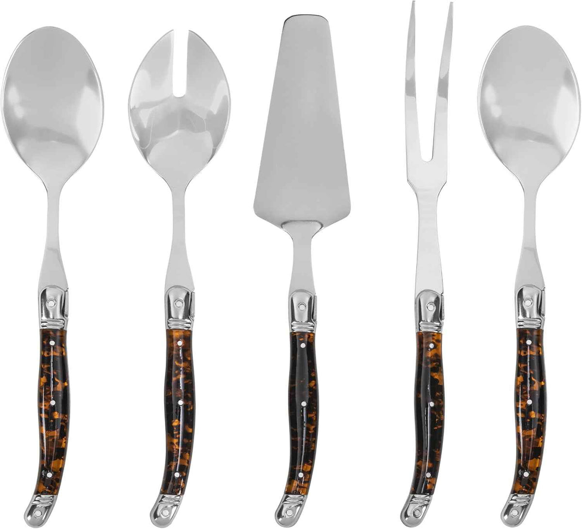 French Home 5-Piece Laguiole Tortoise Shell Hostess Set
