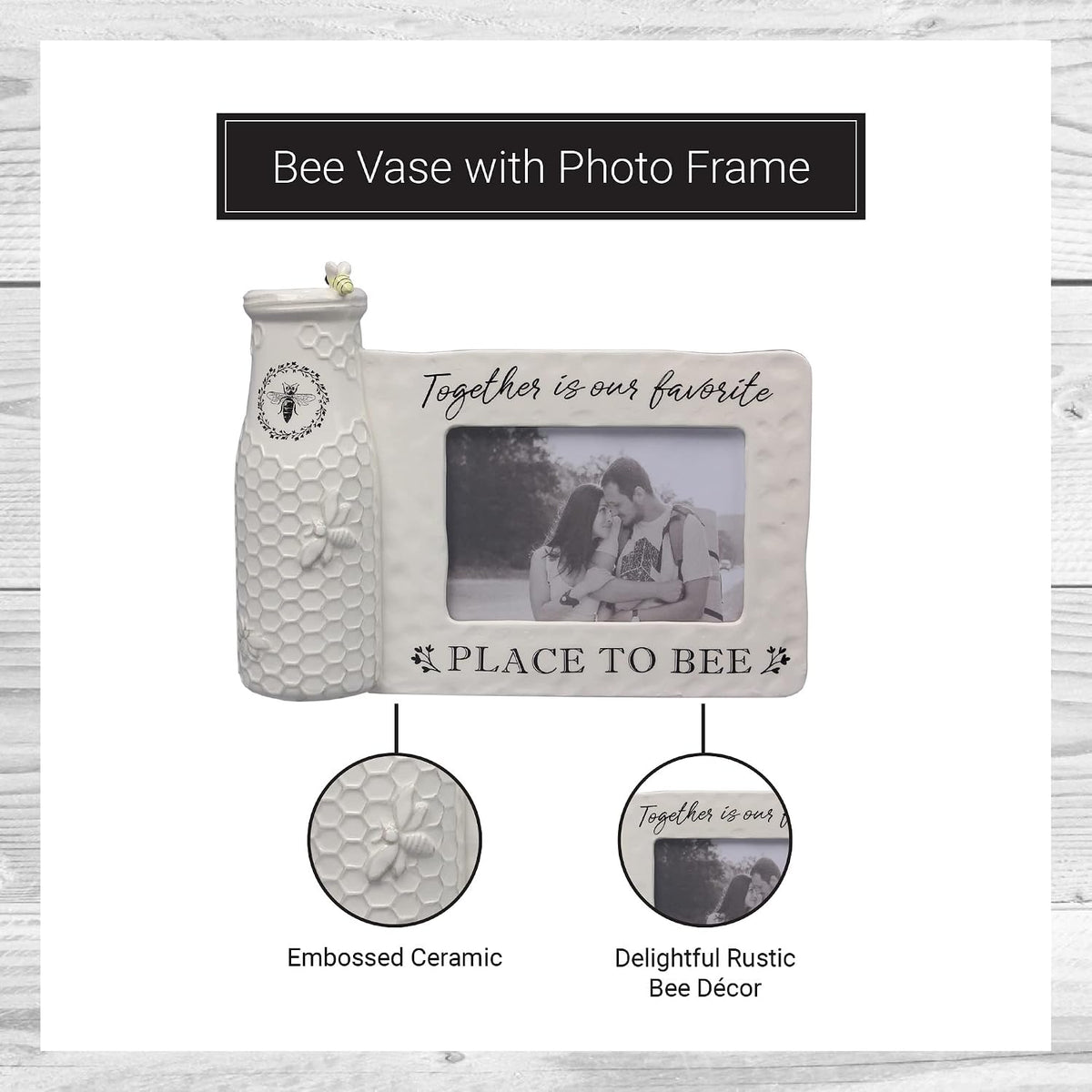 Ceramic Bee Vase & Photo Frame