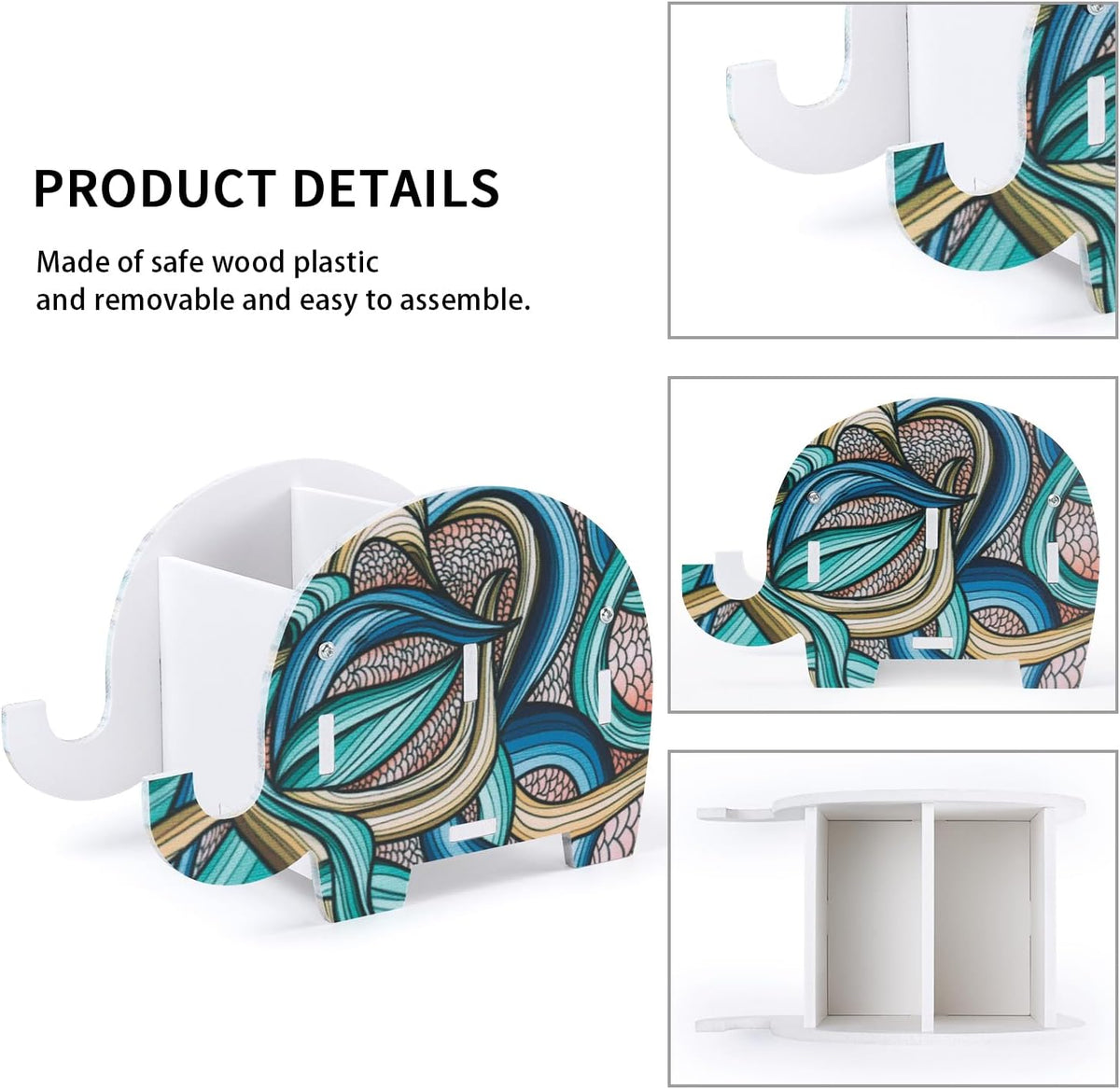MOKANI Pen Pencil Holder for Desk Cute Elephant Gifts Desk Organizer