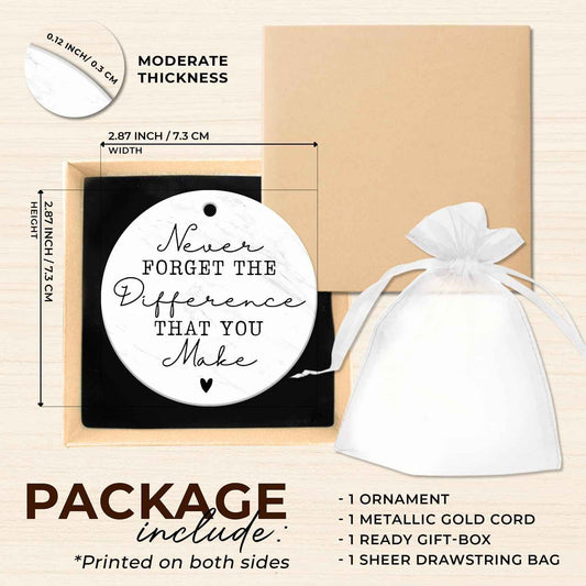 ZAGKOO Thank You Gifts for Women Men - Ceramic Christmas Ornaments 2026 | Appreciation Gifts for Teachers, Nurses, Coworkers, Bosses and Friends, Gift-Ready Packaging with Elegant Box and Silk Bag