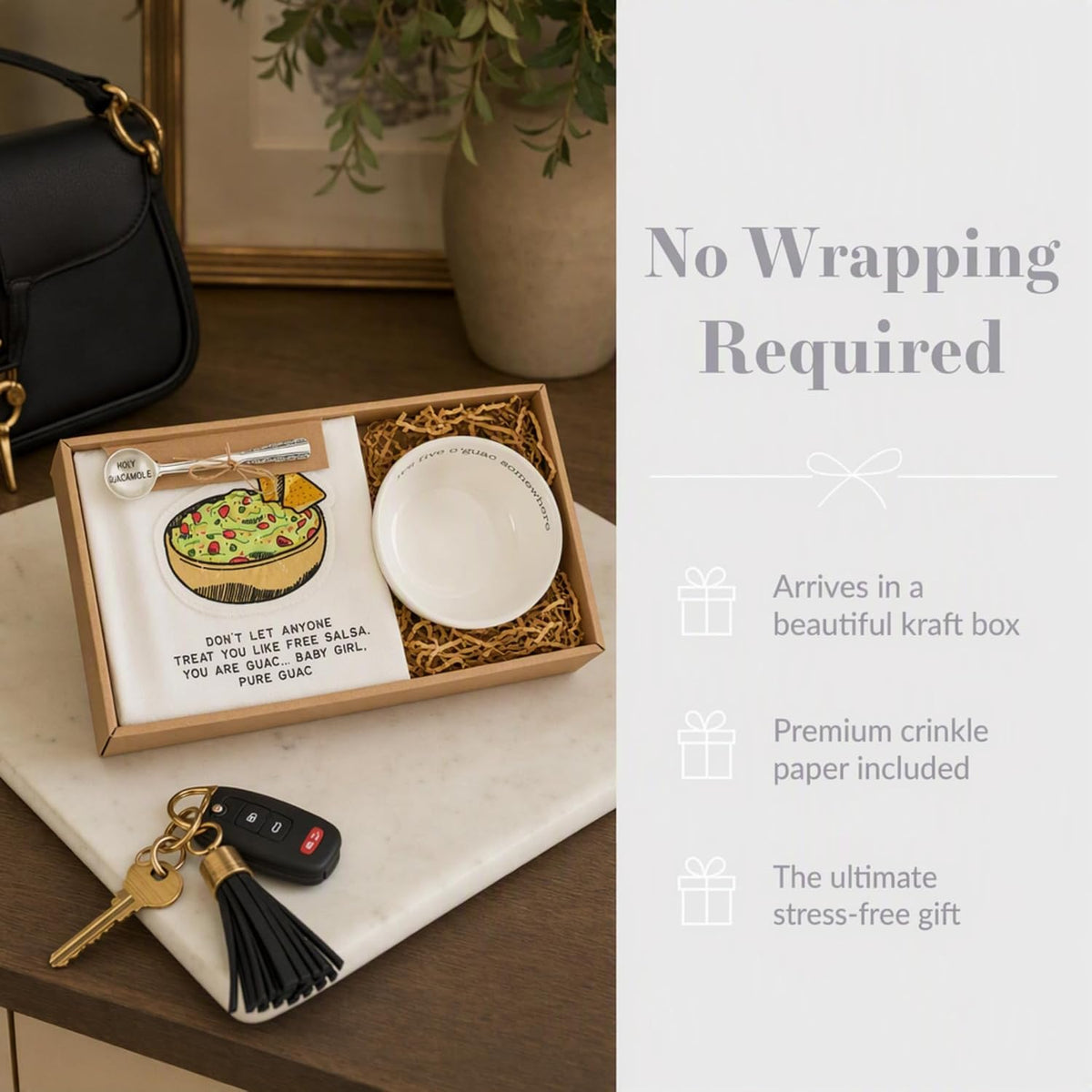 Mud Pie Guacamole Gift Box Set | Includes Circa Guacamole Bowl and Kitchen Towel