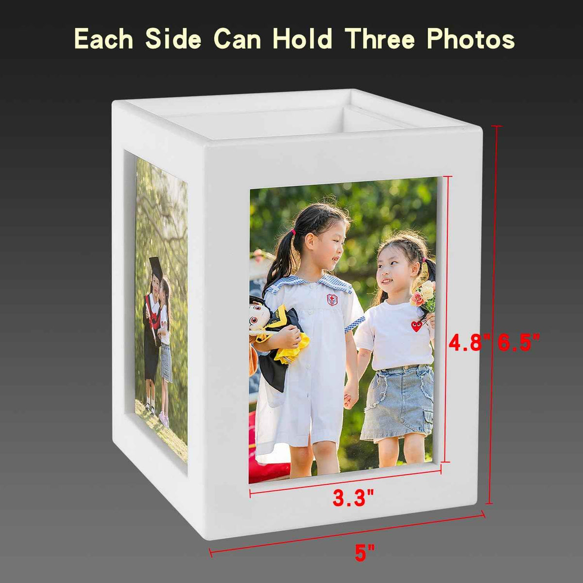 Four-Photo Cube Vase & Desk Centerpiece