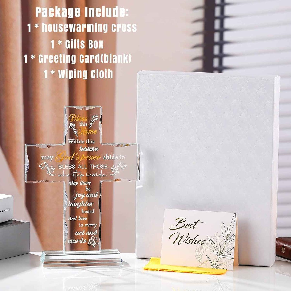 House Warming Gifts New Home, Glass Cross Religious Housewarming for Women | Housewarming Gifts New Home, House Warming Gift for Couples, Women, Men, Couple, Christian, Religious Keepsake Home Decor