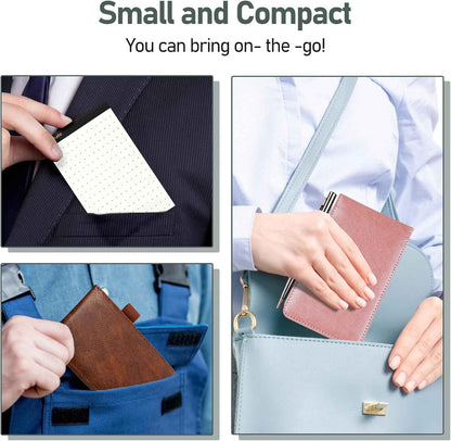 WEMATE Pocket Notebook with Pen, Pocket Notebook Set Rose Gold